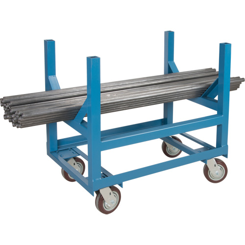 Pipe & Bar Cradle Truck, 36" L x 24" W x 34" H, 2500 lbs. Capacity, Polyurethane Wheels Trail Hammer and Bolt