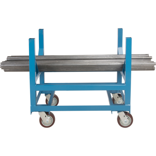 Pipe & Bar Cradle Truck, 36" L x 24" W x 34" H, 2500 lbs. Capacity, Polyurethane Wheels Trail Hammer and Bolt