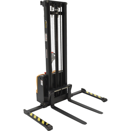 Double Mast Stacker, Electric Operated, 2200 lbs. Capacity, 150" Max Lift Trail Hammer and Bolt
