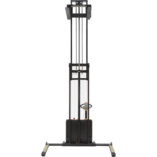 Double Mast Stacker, Electric Operated, 2200 lbs. Capacity, 150" Max Lift Trail Hammer and Bolt