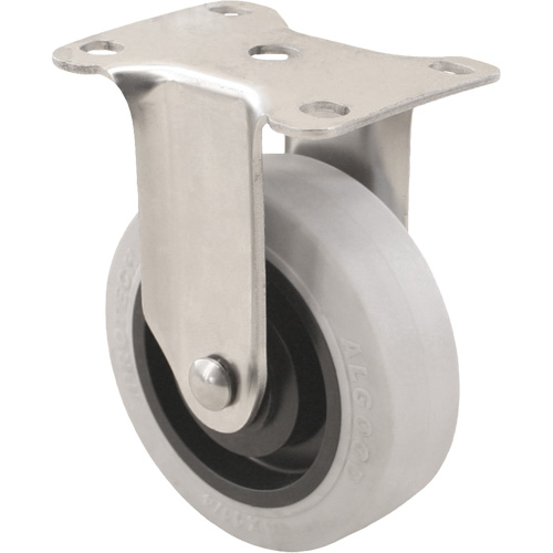Roulette 2309, Fixe, 4" (101,6 mm), Gris Envirothane, 350 lb (158,8 kg) Trail Hammer and Bolt