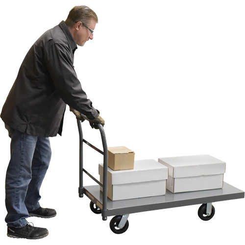 Platform Truck, 48" L x 24" W, 2000 lbs. Capacity, Rubber Casters Trail Hammer and Bolt