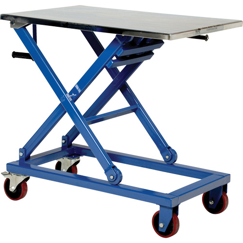 Table &eacute;l&eacute;vatrice manuelle &agrave; ciseaux, 37" lo x 23-1/2" la, Acier, Capacit&eacute; 660 lb Trail Hammer and Bolt