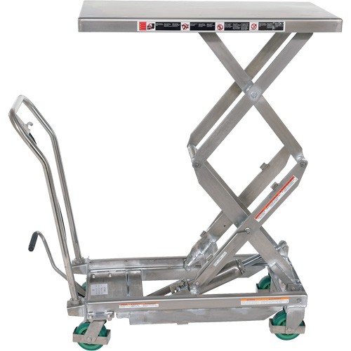 Manual Hydraulic Scissor Lift Table, 36-1/4" L x 19-3/8" W, Stainless Steel, 600 lbs. Capacity Trail Hammer and Bolt