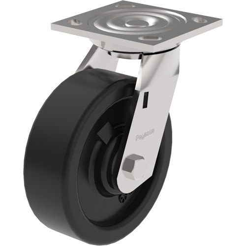21 Series Medium-Duty Caster, Rigid, 8" (203.2 mm), Phenolic, 1250 lbs. (567 kg.) Trail Hammer and Bolt