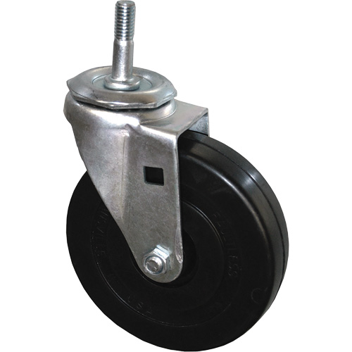 Roulette pivotante &agrave; tige filet&eacute;e pour chariot &agrave; bascule Trail Hammer and Bolt