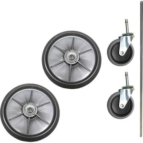 Ensemble de roues &agrave; roulement &agrave; billes et roulettes pour chariot de nettoyage et d'entretien Trail Hammer and Bolt