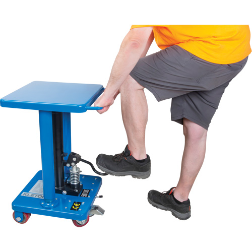 Hydraulic Work Table, 18" L x 18" W, Steel, 500 lbs. Capacity Trail Hammer and Bolt