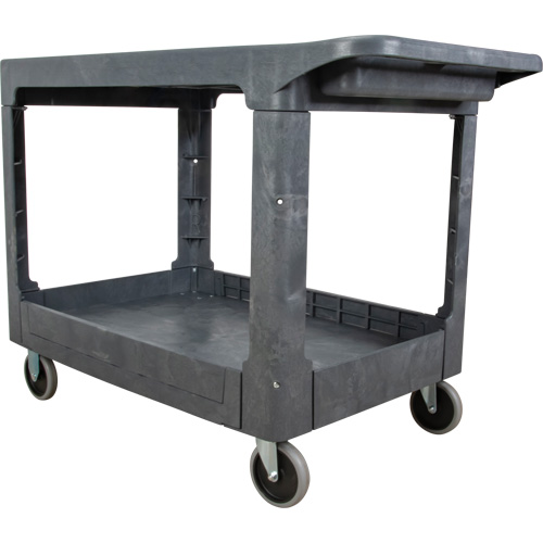 Flat-Shelf Utility Service Cart, 2 Tiers, 25-1/4" x 32-1/4" x 44", 550 lbs. Capacity Trail Hammer and Bolt