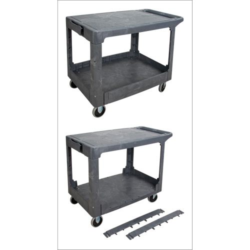 Flat-Shelf Utility Service Cart, 2 Tiers, 25-1/4" x 32-1/4" x 44", 550 lbs. Capacity Trail Hammer and Bolt