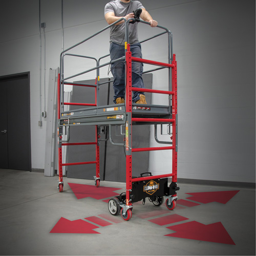 Complete Motorized Buildman 6' Baker Scaffold Kit, 31" D x 118-3/4" H Trail Hammer and Bolt