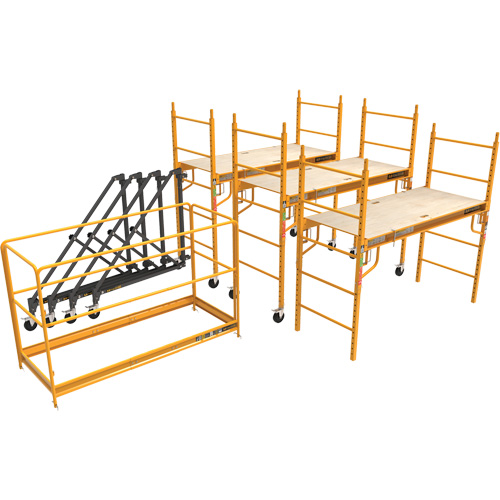 Complete 18' Drywall  Baker Scaffold Tower Set, 122" D x 236" H Trail Hammer and Bolt