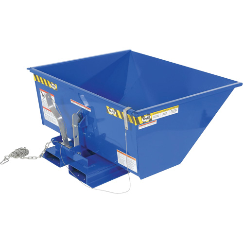 Low Profile D-Style Self Dumping Hopper, Steel, 1/2 cu.yd., Blue Trail Hammer and Bolt