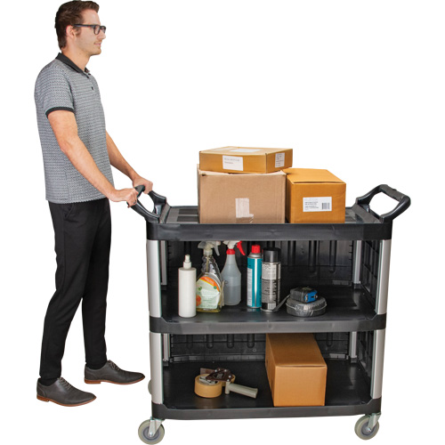 Utility Cart, 3 Tiers, 19-3/4" x 37-1/2" x 40-1/4", 250 lbs. Capacity Trail Hammer and Bolt