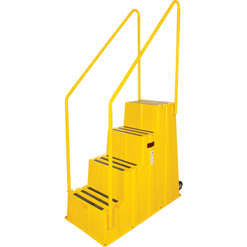 Industrial Step Stool, 4 Steps, 44" x 22-1/4" x 65-1/8" High Trail Hammer and Bolt