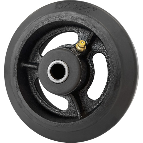 Mold-On Rubber Wheel, 5'' (127 mm) Dia. x 1-1/2" (38 mm) W, 400 lbs. (181 kg.) Capacity Trail Hammer and Bolt