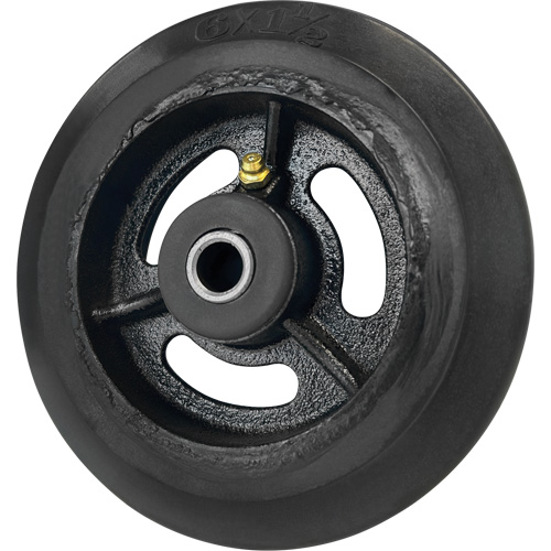 Roue en caoutchouc moul&eacute;, 6'' (152 mm) dia. x 1-1/2" (38 mm) la, Capacit&eacute; de 450 lb (204 kg) Trail Hammer and Bolt