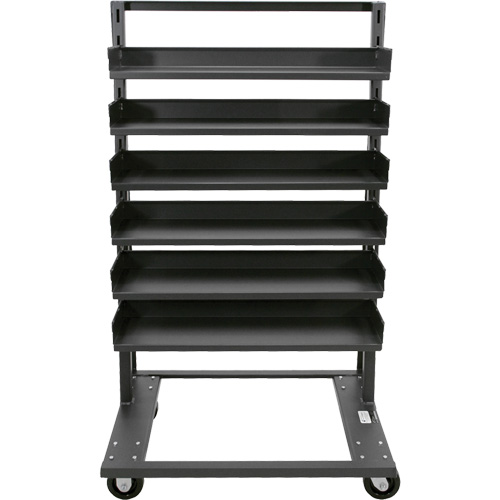 Single-Sided Heavy Duty A-Frame Cart with 6 Trays, 38" x 25" x 63", 2500 lbs. Capacity Trail Hammer and Bolt