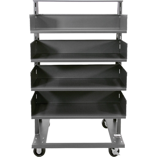 Single-Sided Heavy Duty A-Frame Cart with 4 Large Trays, 38" x 25" x 63", 2500 lbs. Capacity Trail Hammer and Bolt
