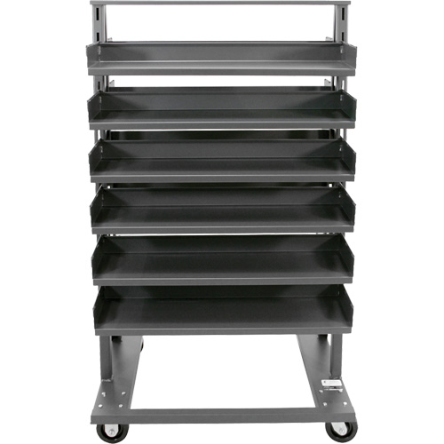 Double-Sided Heavy Duty A-Frame Cart with 12 Trays, 38" x 30" x 63", 2500 lbs. Capacity Trail Hammer and Bolt