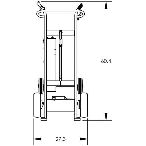 Powered Drum Hand Truck with Pneumatic Wheels Trail Hammer and Bolt