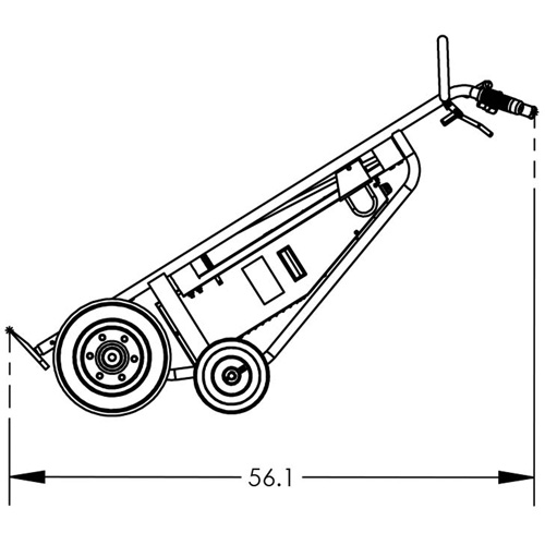 Powered Drum Hand Truck with Pneumatic Wheels Trail Hammer and Bolt