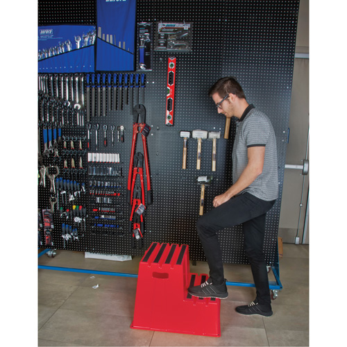 Escabeau industriel, 2 marches, 26" x 22-7/16" x Hauteur 19-11/16" Trail Hammer and Bolt