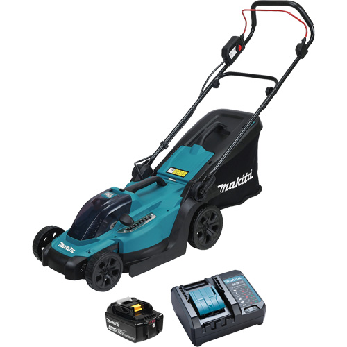 18V LXT Cordless Lawn Mower Kit, Push Walk-Behind, Battery Powered, 13" Cutting Width Trail Hammer and Bolt