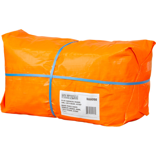 High-Visibility Heavy-Duty Woven Tarp, Polyethylene, Green/Orange, 40' x 60' x 12 mils Trail Hammer and Bolt