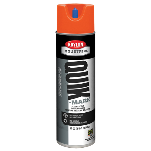 Industrial Quik-Mark Solvent-Based Inverted Marking Paint, 17 oz., Aerosol Can Trail Hammer and Bolt
