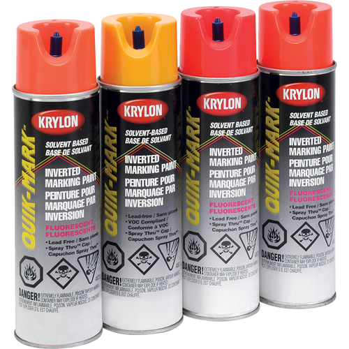 Industrial Quik-Mark Solvent-Based Inverted Marking Paint, 17 oz., Aerosol Can Trail Hammer and Bolt