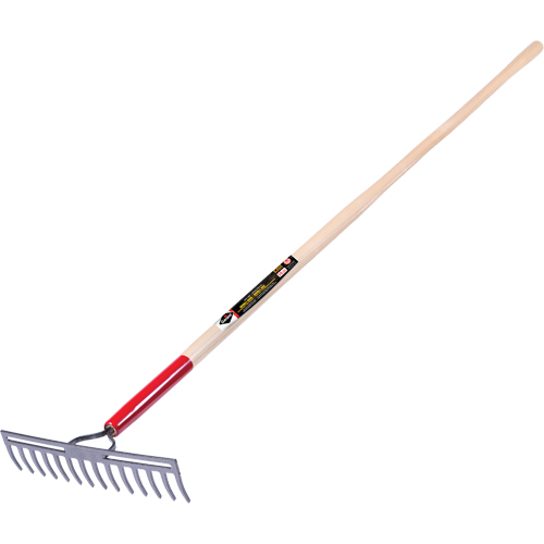 Pro Double Back Level Rake, Ashwood Handle, 13-3/4" W, Tempered Steel Blade, 14 Tines Trail Hammer and Bolt