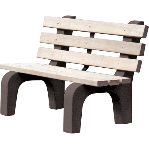 Park Benches, Recycled Plastic, 72" L x 25" W x 31" H, Grey Trail Hammer and Bolt