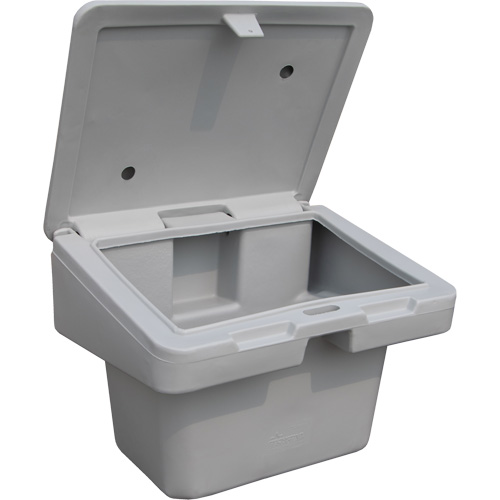 Salt Sand Container SOS, With Hasp, 30" x 24" x 24", 5.5 cu. Ft., Grey Trail Hammer and Bolt