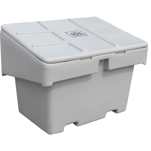 Contenants pour sel & sable SOS, Avec Moraillon, 42" x 29" x 30", 11 pi³, Gris Trail Hammer and Bolt