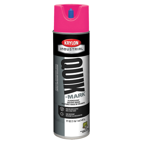 Industrial Quik-Mark Solvent-Based Inverted Marking Paint, 17 oz., Aerosol Can Trail Hammer and Bolt