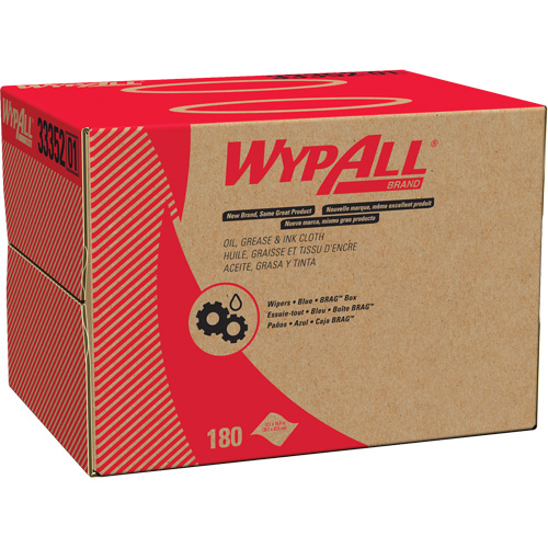 Chiffons WypAll pour l'huile, la graisse et l'encre, Sp&eacute;cialis&eacute;, 16-4/5" lo x 12" la Trail Hammer and Bolt