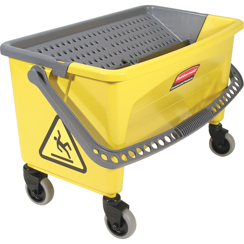 Seaux avec plaque essoreuse pour produits en microfibres, Pression vers le bas, 10,75 gal. US (43 Quart), Jaune Trail Hammer and Bolt