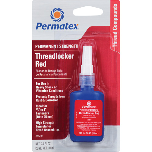 Threadlocker, Red, High, 10 ml, Bottle Trail Hammer and Bolt