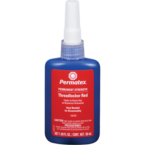 Threadlocker, Red, High, 50 ml, Bottle Trail Hammer and Bolt
