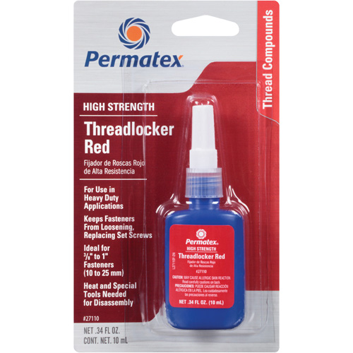 Low Viscosity Threadlocker, Red, High, 10 ml, Bottle Trail Hammer and Bolt