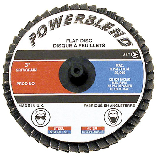 Disque &agrave; lamelles &agrave; rouler POWERBLEND, 2" x Type R, Grain Z120, Alumine de zirconium Trail Hammer and Bolt