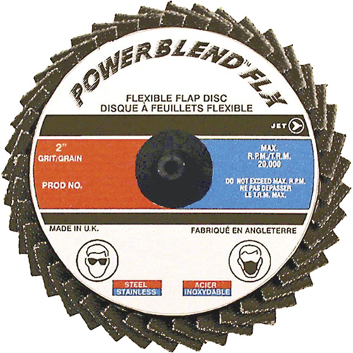 Disque &agrave; lamelles &agrave; rouler Powerblend FLX, 3" x Grain 120, Alumine de zirconium Trail Hammer and Bolt