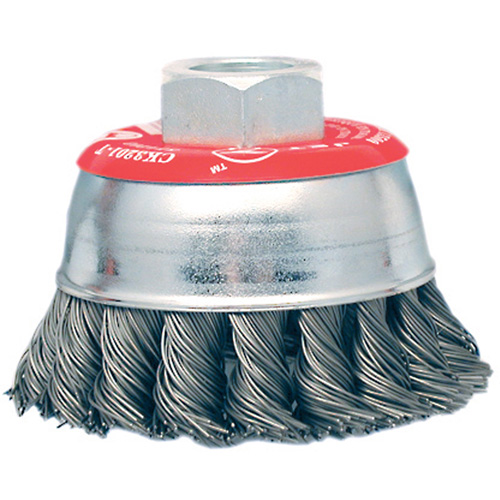 Brosse boisseau &agrave; fils li&eacute;s et nou&eacute;s &agrave; haute performance, 3" dia. x 10mm x 1,25" arbre Trail Hammer and Bolt