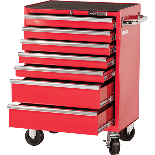 PRC2707 Armoire roulante de s&eacute;rie Pro, 7 tiroirs, 27" la x 16" p x Rouge Trail Hammer and Bolt