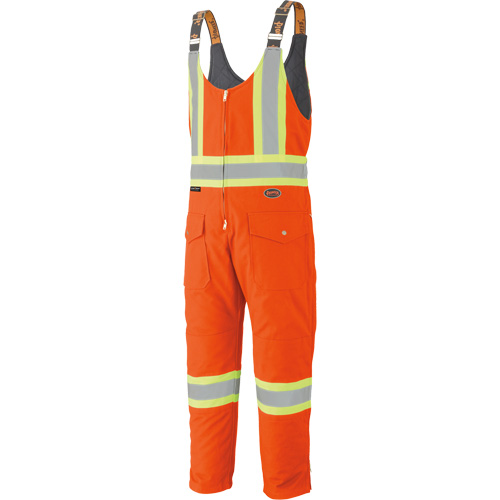 5538 High Visibility Quilted Duck Overalls, Cotton, X-Large, High Visibility Orange Trail Hammer and Bolt