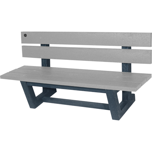 Outdoor Park Benches, Recycled Plastic, 72" L x 23-3/16" W x 29-13/16" H, Grey Trail Hammer and Bolt