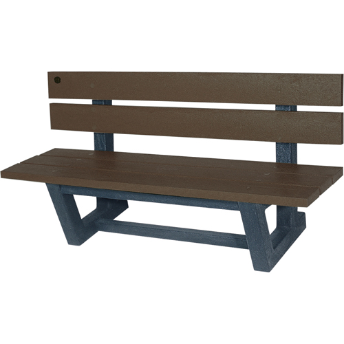 Outdoor Park Benches, Recycled Plastic, 72" L x 23-3/16" W x 29-13/16" H, Umber Trail Hammer and Bolt