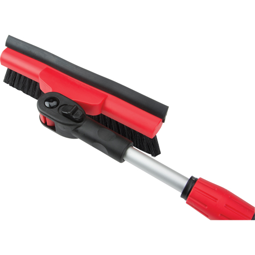 Balai &agrave; neige avec t&ecirc;te pivotante, T&eacute;lescopique, lame , 52" Longueur, Noir/Rouge Trail Hammer and Bolt