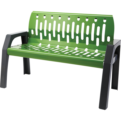Stream Benches, Steel, 48" L x 48" W x 34" H, Green Trail Hammer and Bolt